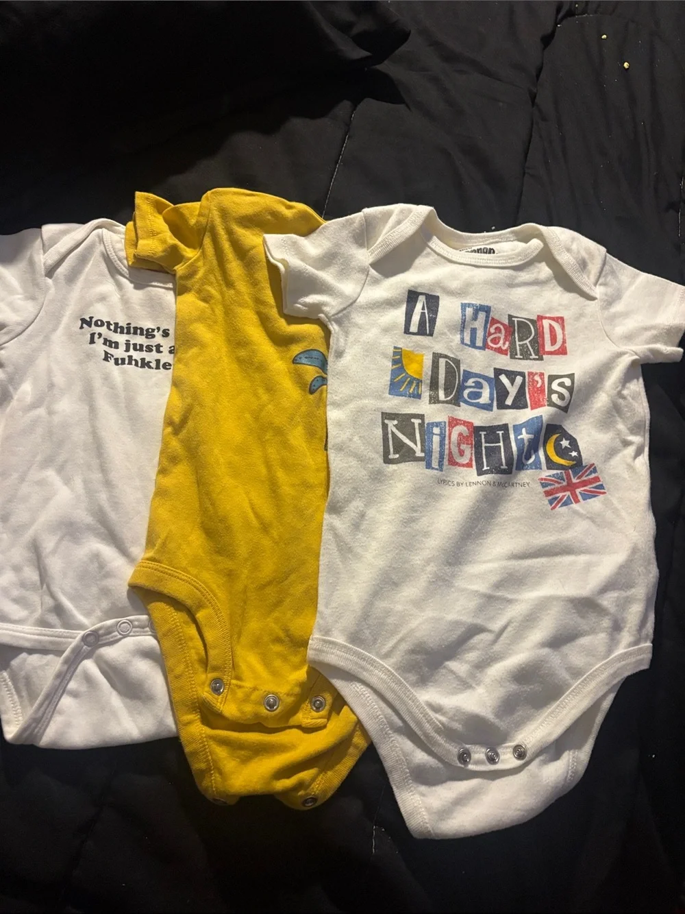 A Hard Day's Night White Baby Bodysuit - Graphic Short Sleeve